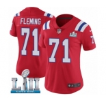 Women's Nike New England Patriots #71 Cameron Fleming Red Alternate Vapor Untouchable Limited Player Super Bowl LII NFL Jersey