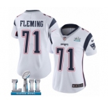 Women's Nike New England Patriots #71 Cameron Fleming White Vapor Untouchable Limited Player Super Bowl LII NFL Jersey