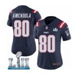 Women's Nike New England Patriots #80 Danny Amendola Limited Navy Blue Rush Vapor Untouchable Super Bowl LII NFL Jersey