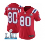 Women's Nike New England Patriots #80 Danny Amendola Red Alternate Vapor Untouchable Limited Player Super Bowl LII NFL Jersey