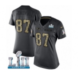Women's Nike New England Patriots #87 Rob Gronkowski Limited Black 2016 Salute to Service Super Bowl LII NFL Jersey