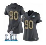 Women's Nike New England Patriots #90 Malcom Brown Limited Black 2016 Salute to Service Super Bowl LII NFL Jersey
