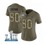 Women's Nike New England Patriots #90 Malcom Brown Limited Olive Camo 2017 Salute to Service Super Bowl LII NFL Jersey