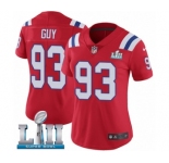 Women's Nike New England Patriots #93 Lawrence Guy Red Alternate Vapor Untouchable Limited Player Super Bowl LII NFL Jersey