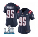 Women's Nike New England Patriots #95 Derek Rivers Limited Navy Blue Rush Vapor Untouchable Super Bowl LII NFL Jersey