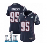 Women's Nike New England Patriots #95 Derek Rivers Navy Blue Team Color Vapor Untouchable Limited Player Super Bowl LII NFL Jersey