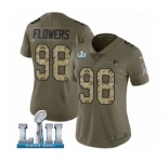 Women's Nike New England Patriots #98 Trey Flowers Limited Olive Camo 2017 Salute to Service Super Bowl LII NFL Jersey