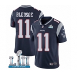 Youth Nike New England Patriots #11 Drew Bledsoe Navy Blue Team Color Vapor Untouchable Limited Player Super Bowl LII NFL Jersey