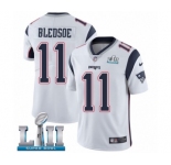 Youth Nike New England Patriots #11 Drew Bledsoe White Vapor Untouchable Limited Player Super Bowl LII NFL Jersey