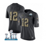 Youth Nike New England Patriots #12 Tom Brady Limited Black 2016 Salute to Service Super Bowl LII NFL Jersey