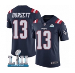Youth Nike New England Patriots #13 Phillip Dorsett Limited Navy Blue Rush Vapor Untouchable Super Bowl LII NFL Jersey