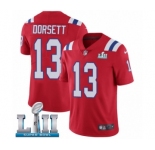 Youth Nike New England Patriots #13 Phillip Dorsett Red Alternate Vapor Untouchable Limited Player Super Bowl LII NFL Jersey