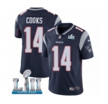 Youth Nike New England Patriots #14 Brandin Cooks Navy Blue Team Color Vapor Untouchable Limited Player Super Bowl LII NFL Jersey
