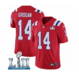 Youth Nike New England Patriots #14 Steve Grogan Red Alternate Vapor Untouchable Limited Player Super Bowl LII NFL Jersey