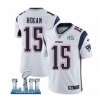 Youth Nike New England Patriots #15 Chris Hogan White Vapor Untouchable Limited Player Super Bowl LII NFL Jersey