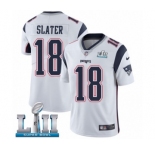 Youth Nike New England Patriots #18 Matthew Slater White Vapor Untouchable Limited Player Super Bowl LII NFL Jersey