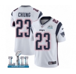 Youth Nike New England Patriots #23 Patrick Chung White Vapor Untouchable Limited Player Super Bowl LII NFL Jersey