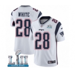 Youth Nike New England Patriots #28 James White Vapor Untouchable Limited Player Super Bowl LII NFL Jersey