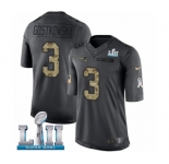 Youth Nike New England Patriots #3 Stephen Gostkowski Limited Black 2016 Salute to Service Super Bowl LII NFL Jersey