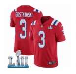 Youth Nike New England Patriots #3 Stephen Gostkowski Red Alternate Vapor Untouchable Limited Player Super Bowl LII NFL Jersey