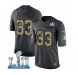 Youth Nike New England Patriots #33 Dion Lewis Limited Black 2016 Salute to Service Super Bowl LII NFL Jersey