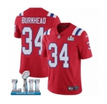 Youth Nike New England Patriots #34 Rex Burkhead Red Alternate Vapor Untouchable Limited Player Super Bowl LII NFL Jersey