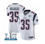 Youth Nike New England Patriots #35 Mike Gillislee White Vapor Untouchable Limited Player Super Bowl LII NFL Jersey