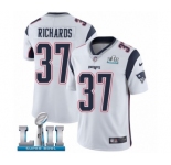 Youth Nike New England Patriots #37 Jordan Richards White Vapor Untouchable Limited Player Super Bowl LII NFL Jersey