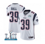 Youth Nike New England Patriots #39 Montee Ball White Vapor Untouchable Limited Player Super Bowl LII NFL Jersey