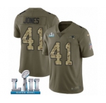 Youth Nike New England Patriots #41 Cyrus Jones Limited Olive-Camo 2017 Salute to Service Super Bowl LII NFL Jersey