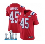 Youth Nike New England Patriots #45 David Harris Red Alternate Vapor Untouchable Limited Player Super Bowl LII NFL Jersey