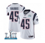 Youth Nike New England Patriots #45 David Harris White Vapor Untouchable Limited Player Super Bowl LII NFL Jersey