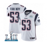 Youth Nike New England Patriots #53 Kyle Van Noy White Vapor Untouchable Limited Player Super Bowl LII NFL Jersey
