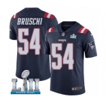 Youth Nike New England Patriots #54 Tedy Bruschi Limited Navy Blue Rush Vapor Untouchable Super Bowl LII NFL Jersey