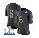 Youth Nike New England Patriots #6 Ryan Allen Limited Black 2016 Salute to Service Super Bowl LII NFL Jersey