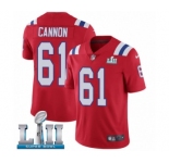 Youth Nike New England Patriots #61 Marcus Cannon Red Alternate Vapor Untouchable Limited Player Super Bowl LII NFL Jersey