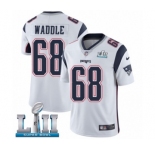 Youth Nike New England Patriots #68 LaAdrian Waddle White Vapor Untouchable Limited Player Super Bowl LII NFL Jersey