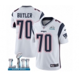 Youth Nike New England Patriots #70 Adam Butler White Vapor Untouchable Limited Player Super Bowl LII NFL Jersey