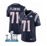 Youth Nike New England Patriots #71 Cameron Fleming Navy Blue Team Color Vapor Untouchable Limited Player Super Bowl LII NFL Jersey