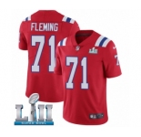 Youth Nike New England Patriots #71 Cameron Fleming Red Alternate Vapor Untouchable Limited Player Super Bowl LII NFL Jersey