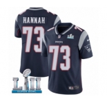 Youth Nike New England Patriots #73 John Hannah Navy Blue Team Color Vapor Untouchable Limited Player Super Bowl LII NFL Jersey
