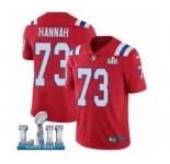Youth Nike New England Patriots #73 John Hannah Red Alternate Vapor Untouchable Limited Player Super Bowl LII NFL Jersey