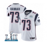 Youth Nike New England Patriots #73 John Hannah White Vapor Untouchable Limited Player Super Bowl LII NFL Jersey