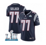 Youth Nike New England Patriots #77 Nate Solder Navy Blue Team Color Vapor Untouchable Limited Player Super Bowl LII NFL Jersey