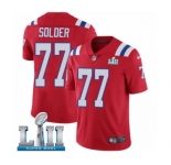 Youth Nike New England Patriots #77 Nate Solder Red Alternate Vapor Untouchable Limited Player Super Bowl LII NFL Jersey
