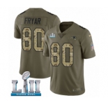 Youth Nike New England Patriots #80 Irving Fryar Limited Olive Camo 2017 Salute to Service Super Bowl LII NFL Jersey
