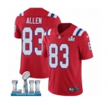 Youth Nike New England Patriots #83 Dwayne Allen Red Alternate Vapor Untouchable Limited Player Super Bowl LII NFL Jersey