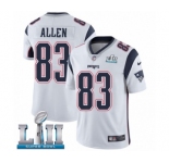 Youth Nike New England Patriots #83 Dwayne Allen White Vapor Untouchable Limited Player Super Bowl LII NFL Jersey