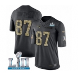 Youth Nike New England Patriots #87 Rob Gronkowski Limited Black 2016 Salute to Service Super Bowl LII NFL Jersey