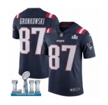 Youth Nike New England Patriots #87 Rob Gronkowski Limited Navy Blue Rush Vapor Untouchable Super Bowl LII NFL Jersey